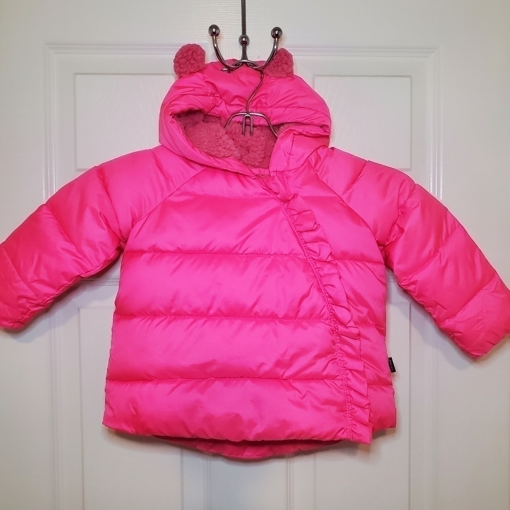 BabyGap Hot Pink Puffer ColdControl Max Kimono Jacket Sz 18-24M